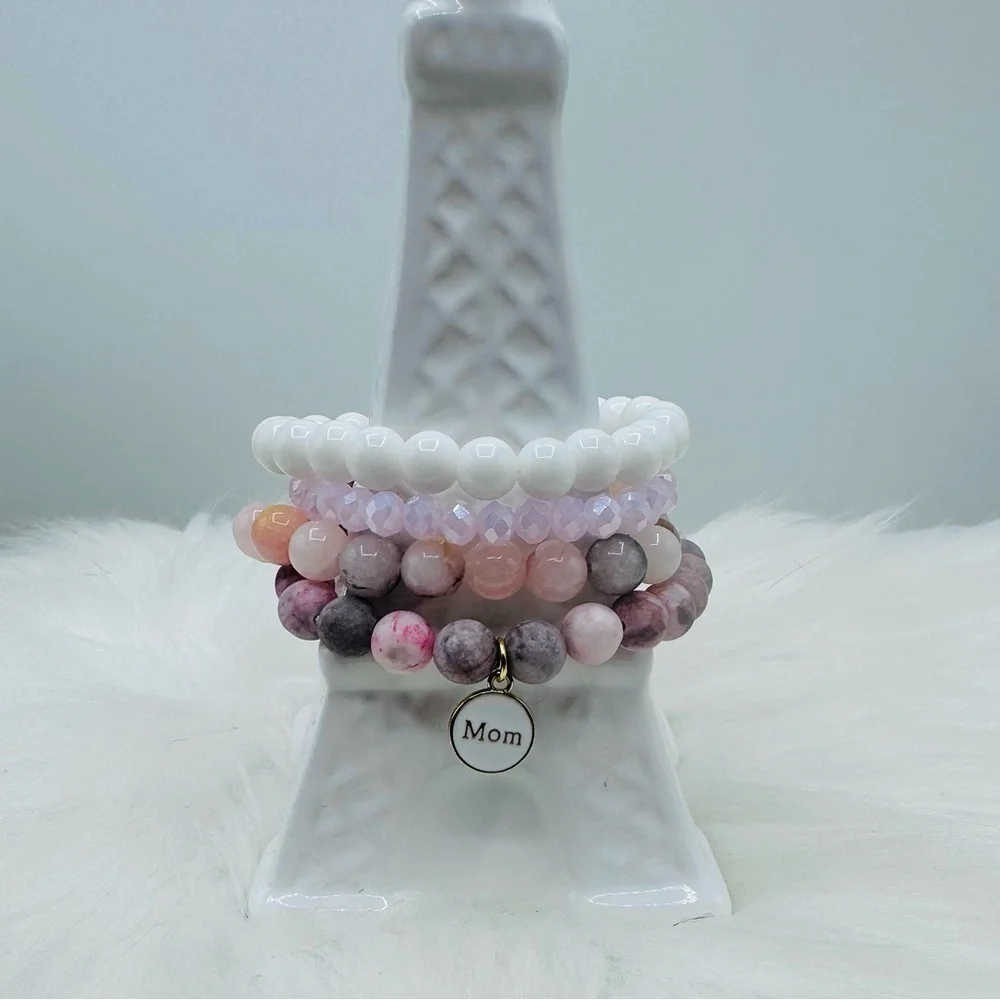 “Mom” Arm Candy Beaded Bracelet